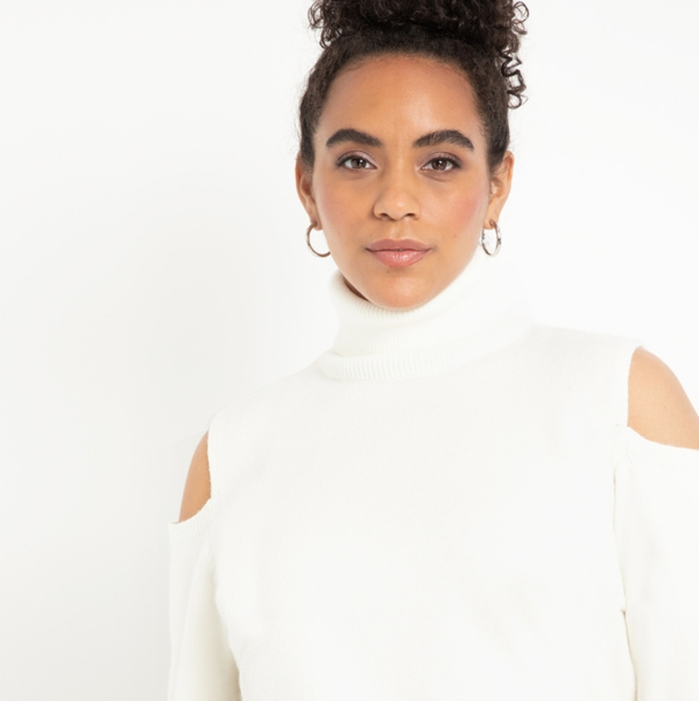 Eloquii Cold Shoulder Turtleneck Sweater 18/20